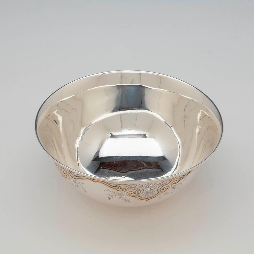 Interior of The Sweetser Company Sterling and 14k Gold Centerpiece Bowl, NYC, NY, 1906-1920