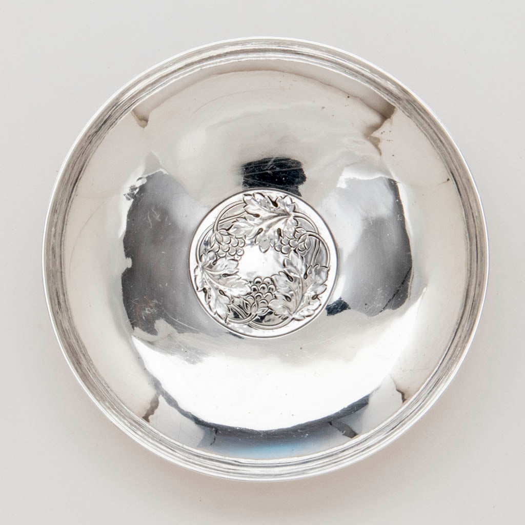 Detail of Arthur Stone Associates Arts &amp; Crafts Sterling Decorated Dishes, Gardner, MA, c. 1940