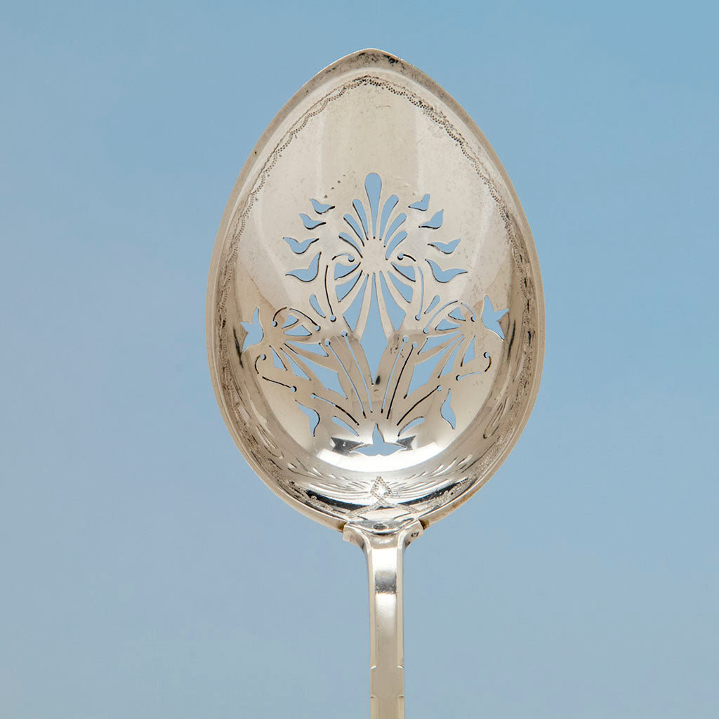 Bowl to Gorham 'Saxon Stag' Coin Silver Ice Serving Spoon, Providence, RI, c. 1855-67