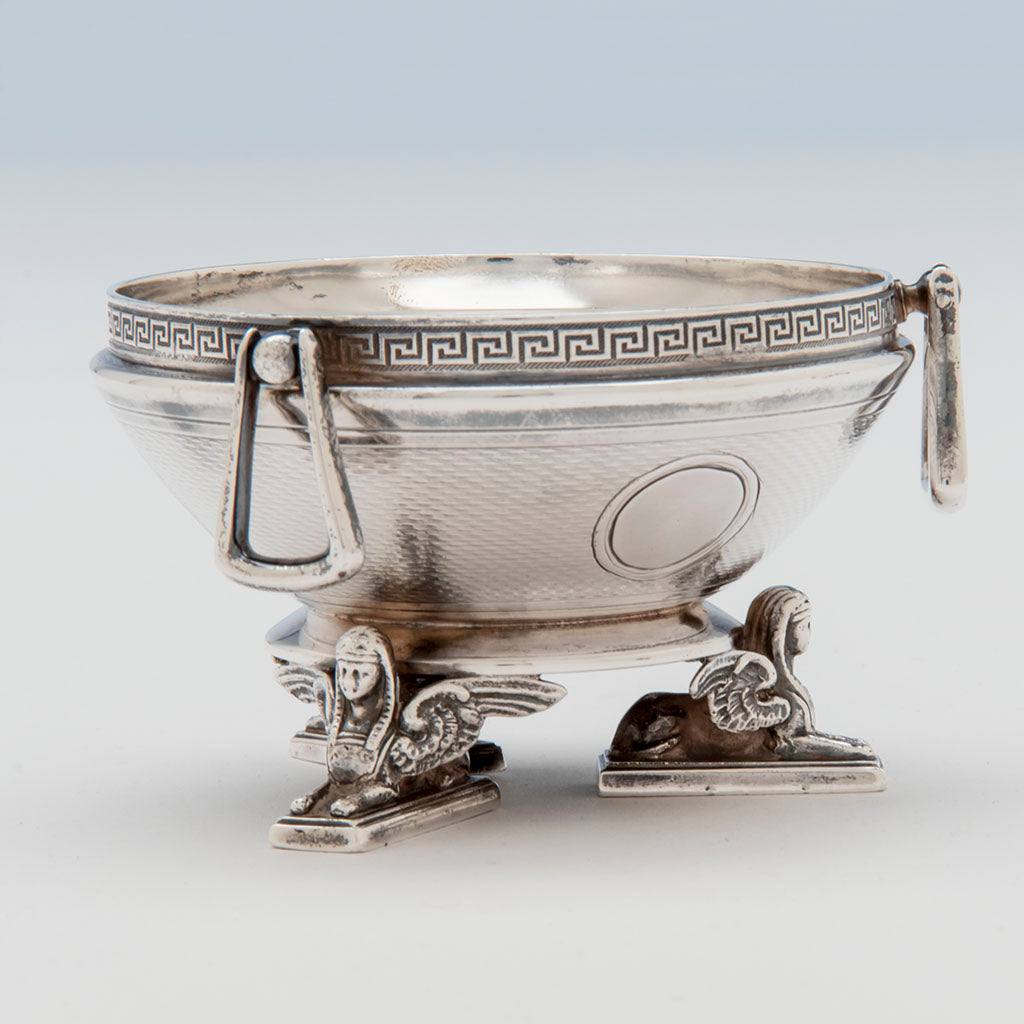 Detail of Gorham Pair of Coin Silver Figural Master Salts, Providence, RI, c. 1865