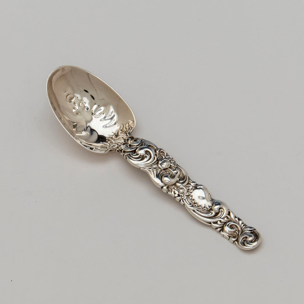 Whiting Antique Sterling Silver Baby Face Spoon, NYC, c. 1890's