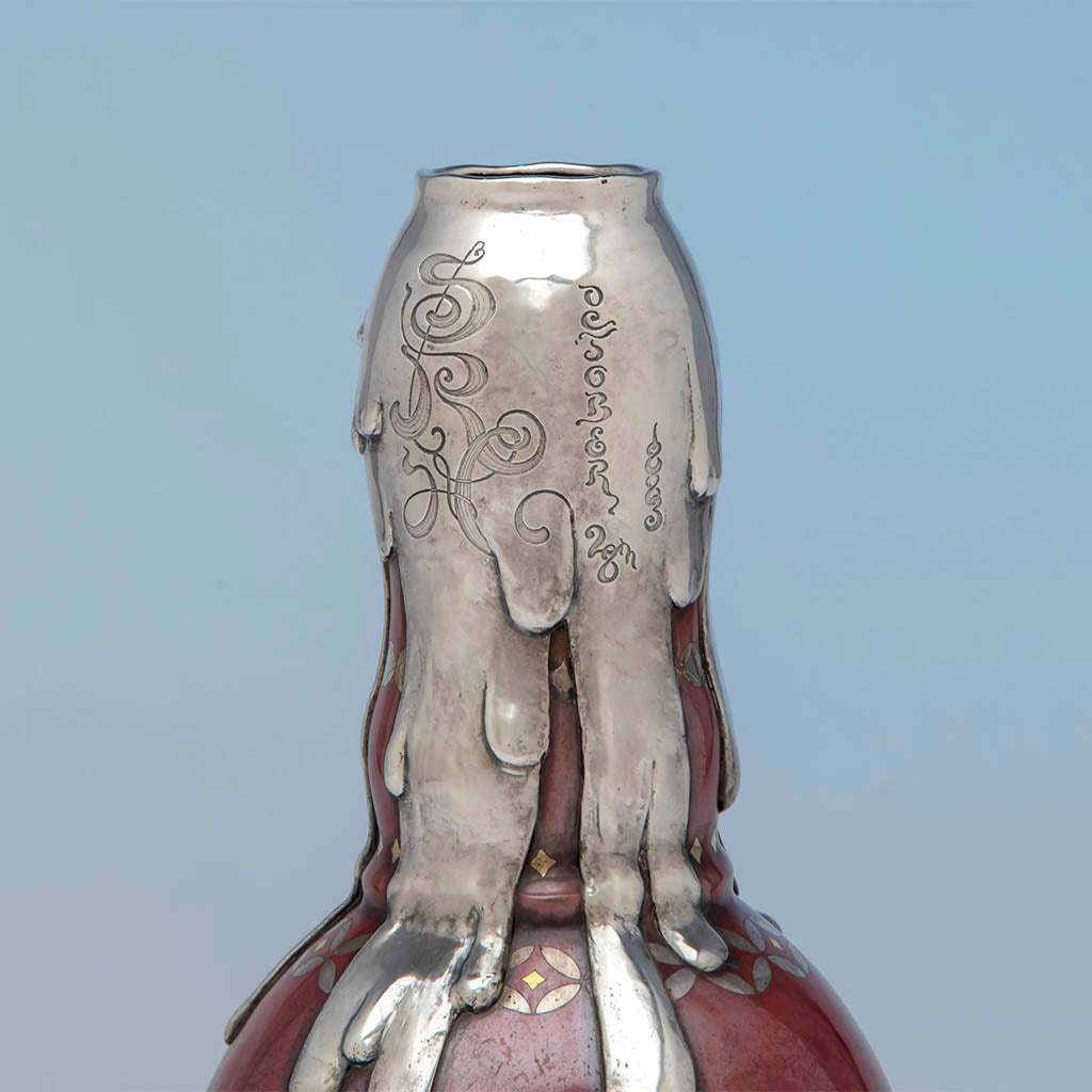 Tiffany &amp; Co. Antique Mixed Metals Vase &quot;Drip&quot; Vase, NYC, c. 1879