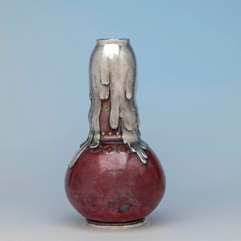 Tiffany &amp; Co. Antique Mixed Metals Vase &quot;Drip&quot; Vase, NYC, c. 1879