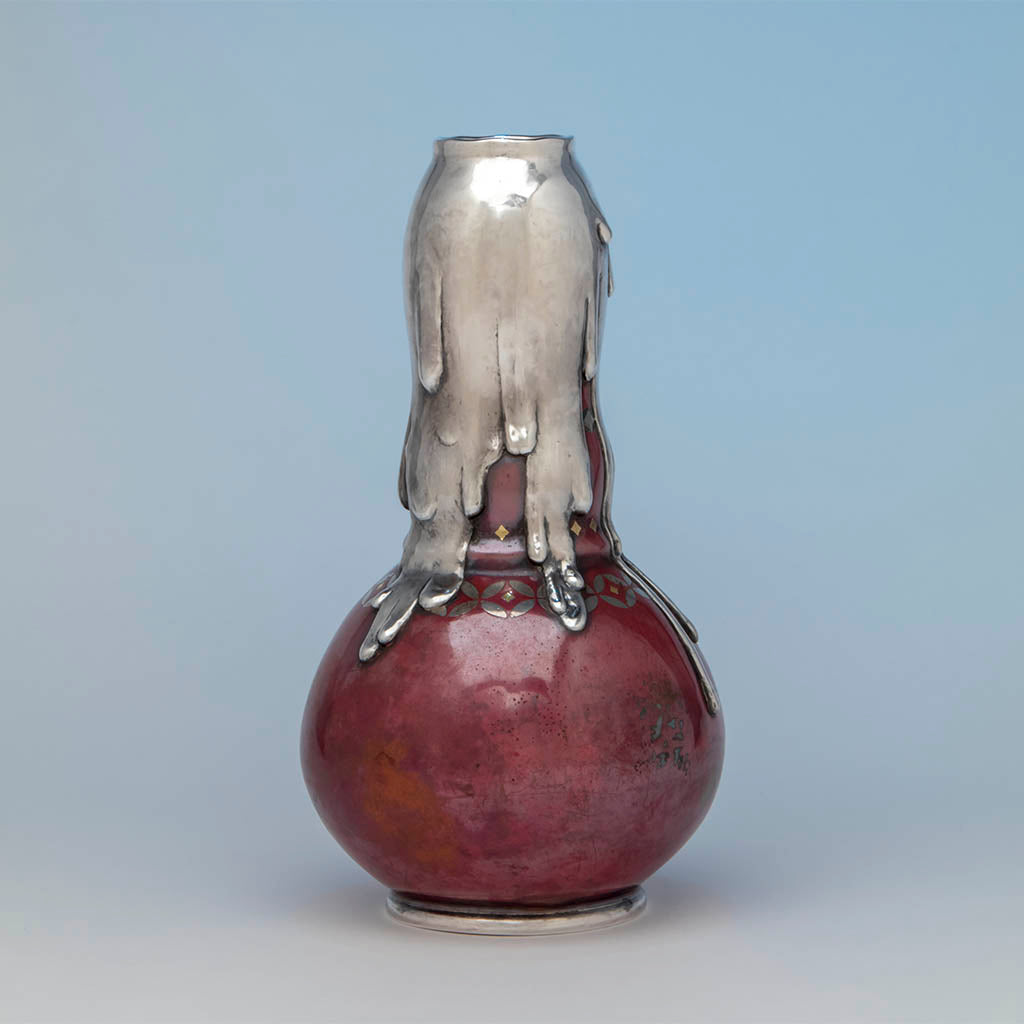 Tiffany &amp; Co. Antique Mixed Metals Vase &quot;Drip&quot; Vase, NYC, c. 1879