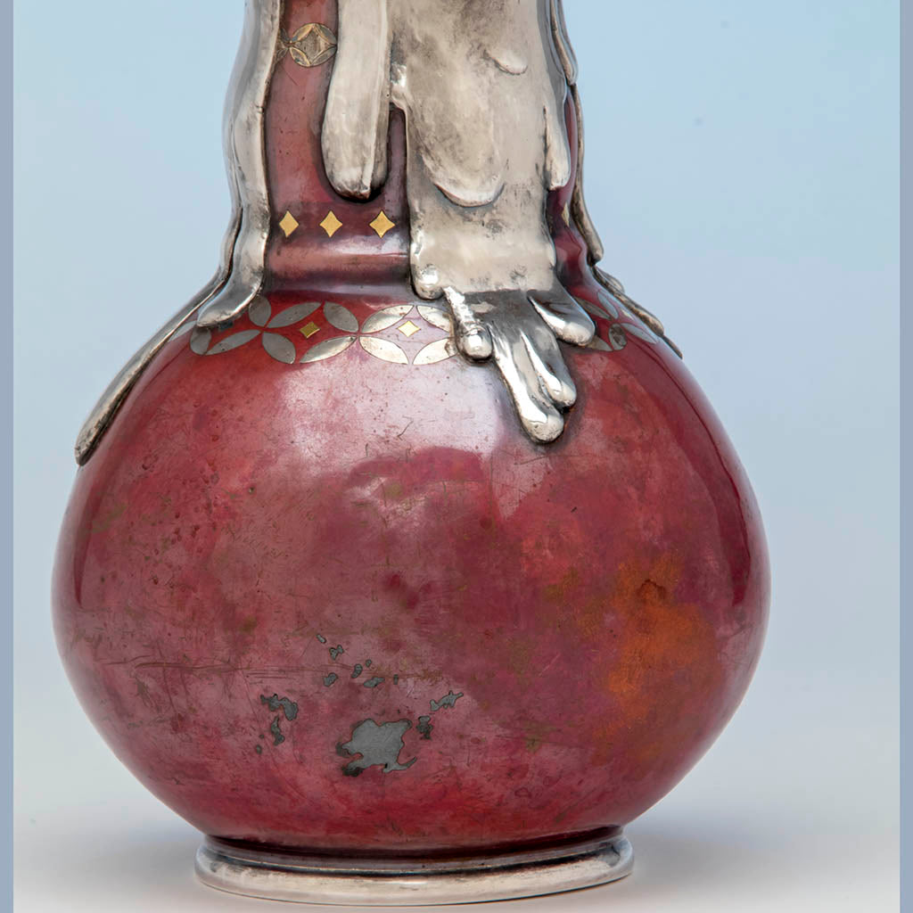 Tiffany &amp; Co. Antique Mixed Metals Vase &quot;Drip&quot; Vase, NYC, c. 1879