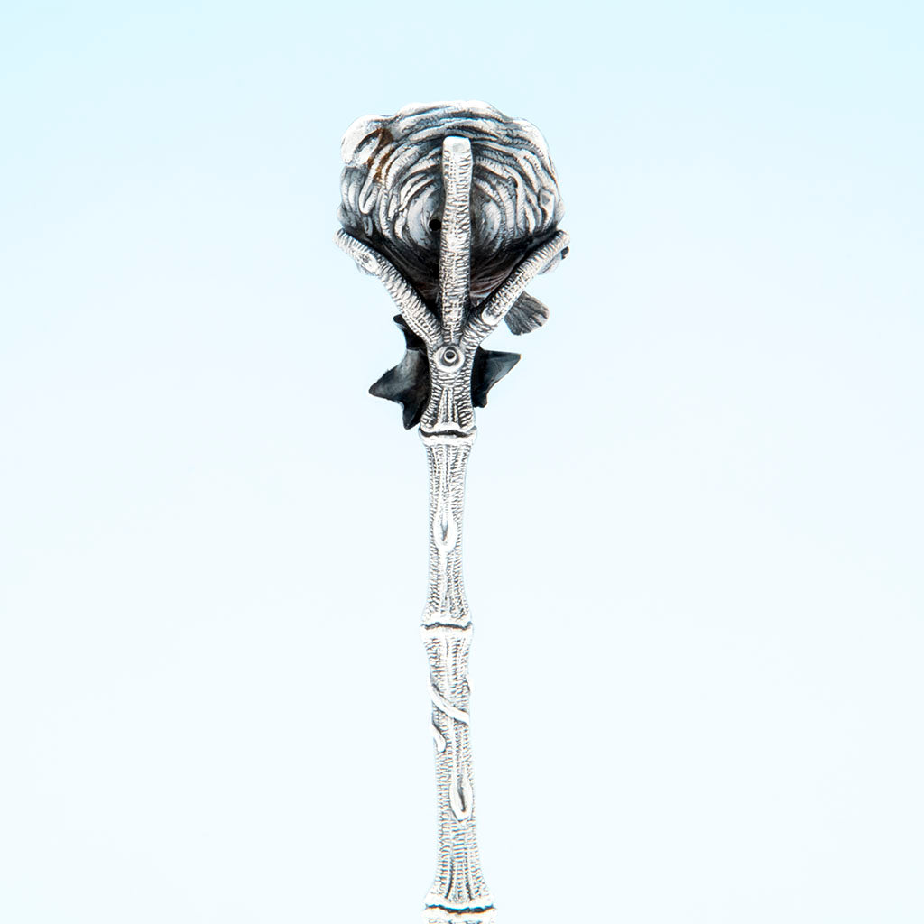 Back of Gorham &quot;Bird&#39;s Nest&quot; Antique Sterling Silver Pudding Server, Providence, RI, c. 1870