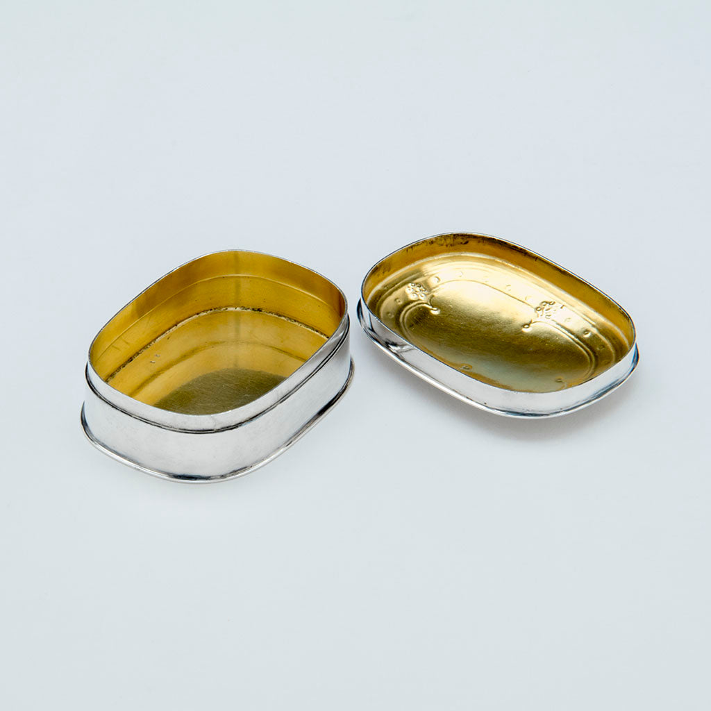 Interior of Arthur Stone Sterling Silver Arts &amp; Crafts Pill Box, Gardner, MA, c. 1910