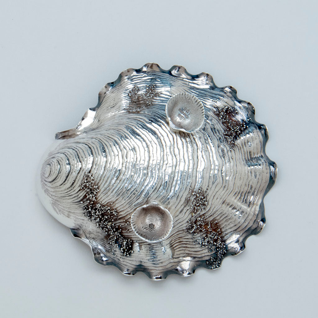 Back of Gorham Antique Sterling Silver Oyster Shell Dish, Providence, RI, 1887