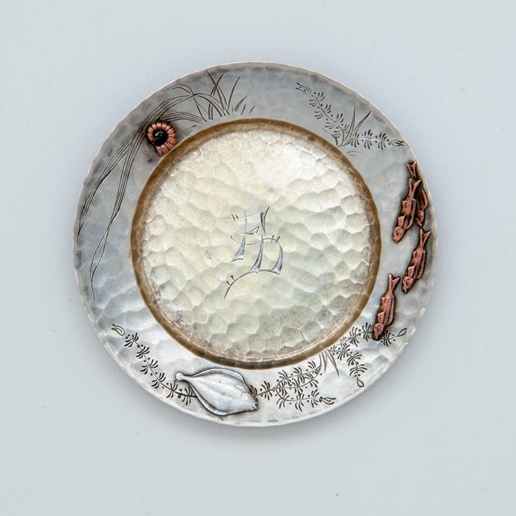 Tiffany and Co. Set of 6 Antique Sterling Silver Mixed Metal Butter Pats, NYC, NY, c. 1880