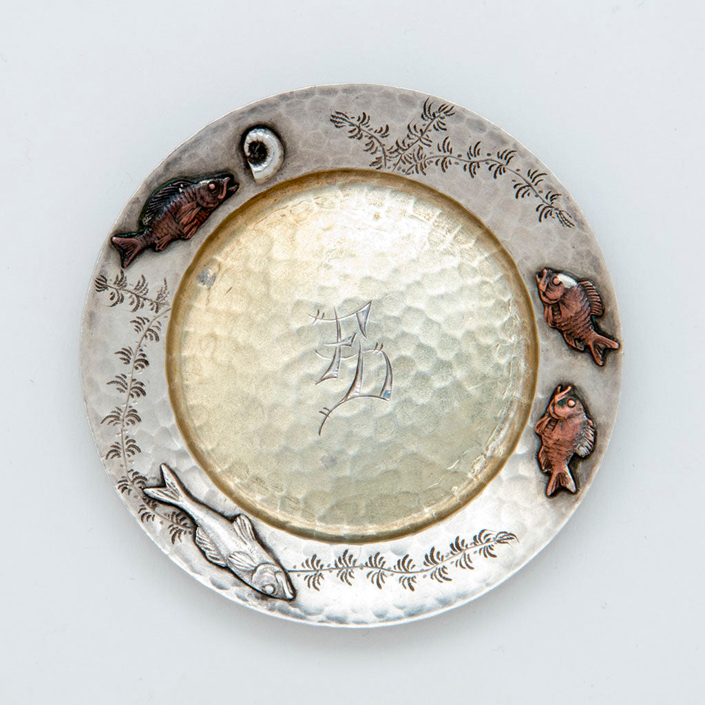3rd Tiffany Sterling Silver Mixed Metal Butter Pat, NYC, NY, c. 1880