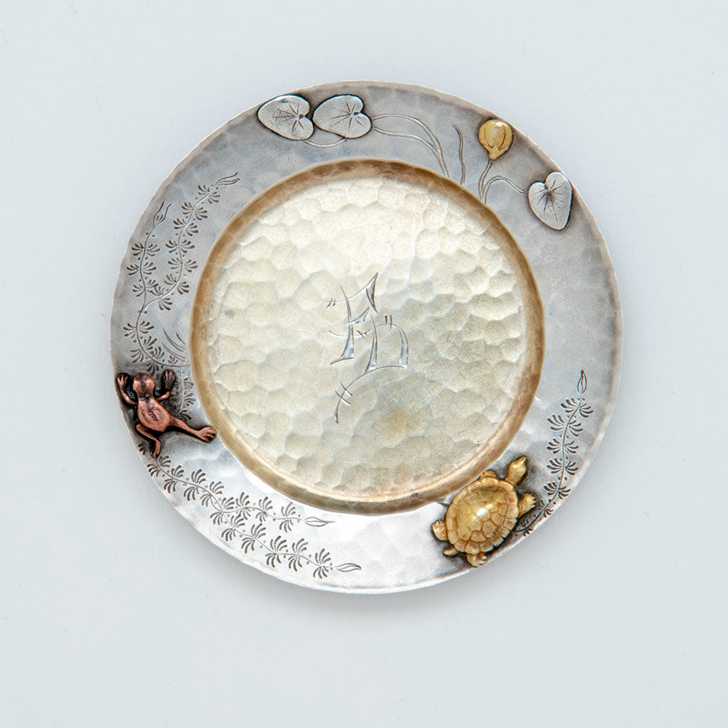 4th Tiffany Sterling Silver Mixed Metal Butter Pat, NYC, NY, c. 1880