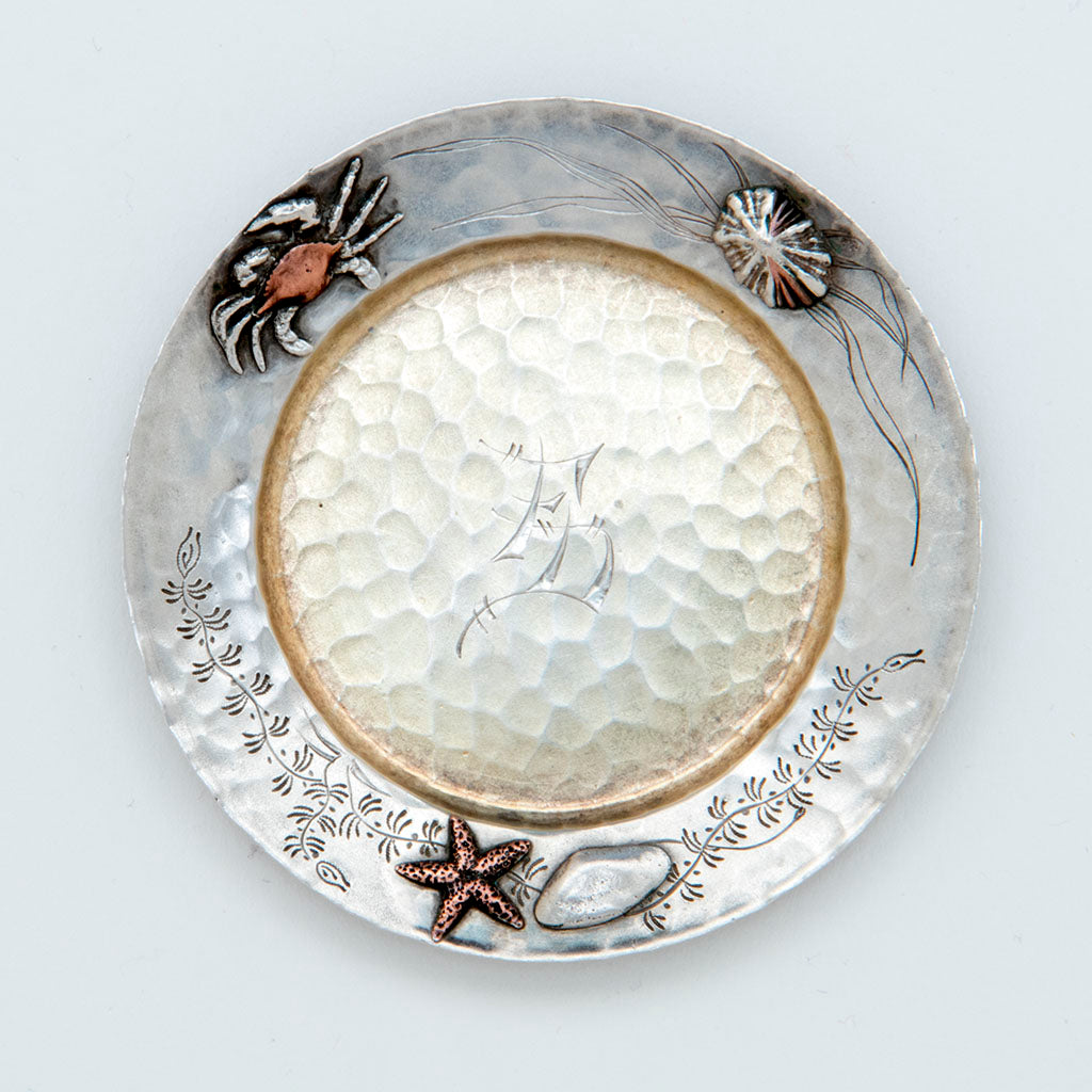 5th Tiffany Sterling Silver Mixed Metal Butter Pat, NYC, NY, c. 1880