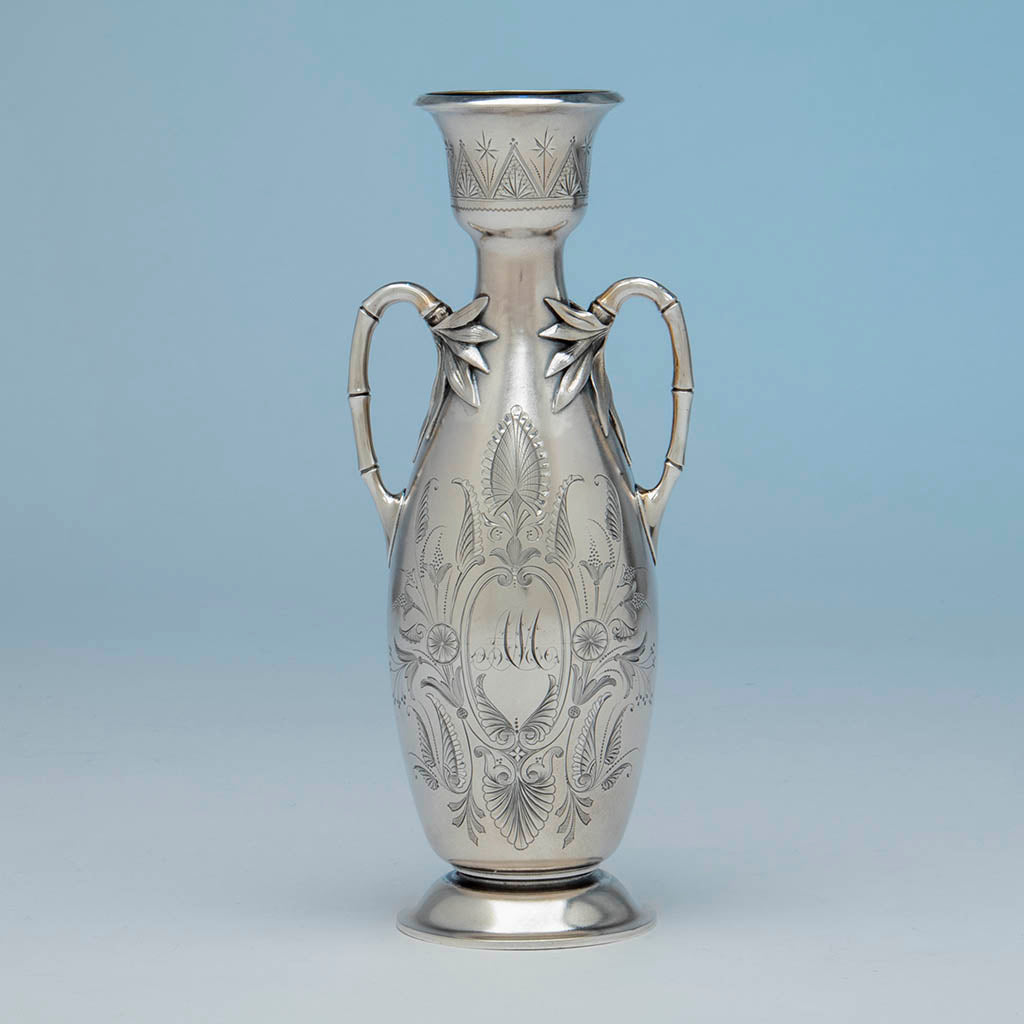William Gale(attr) Antique Sterling Silver Vase, NYC, NY, c. 1870&#39;s