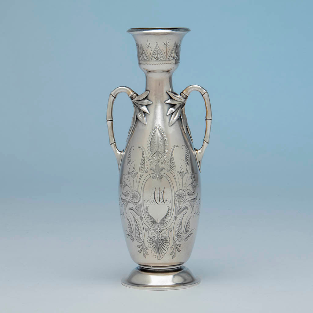 William Gale(attr) Antique Sterling Silver Vase, NYC, NY, c. 1870's