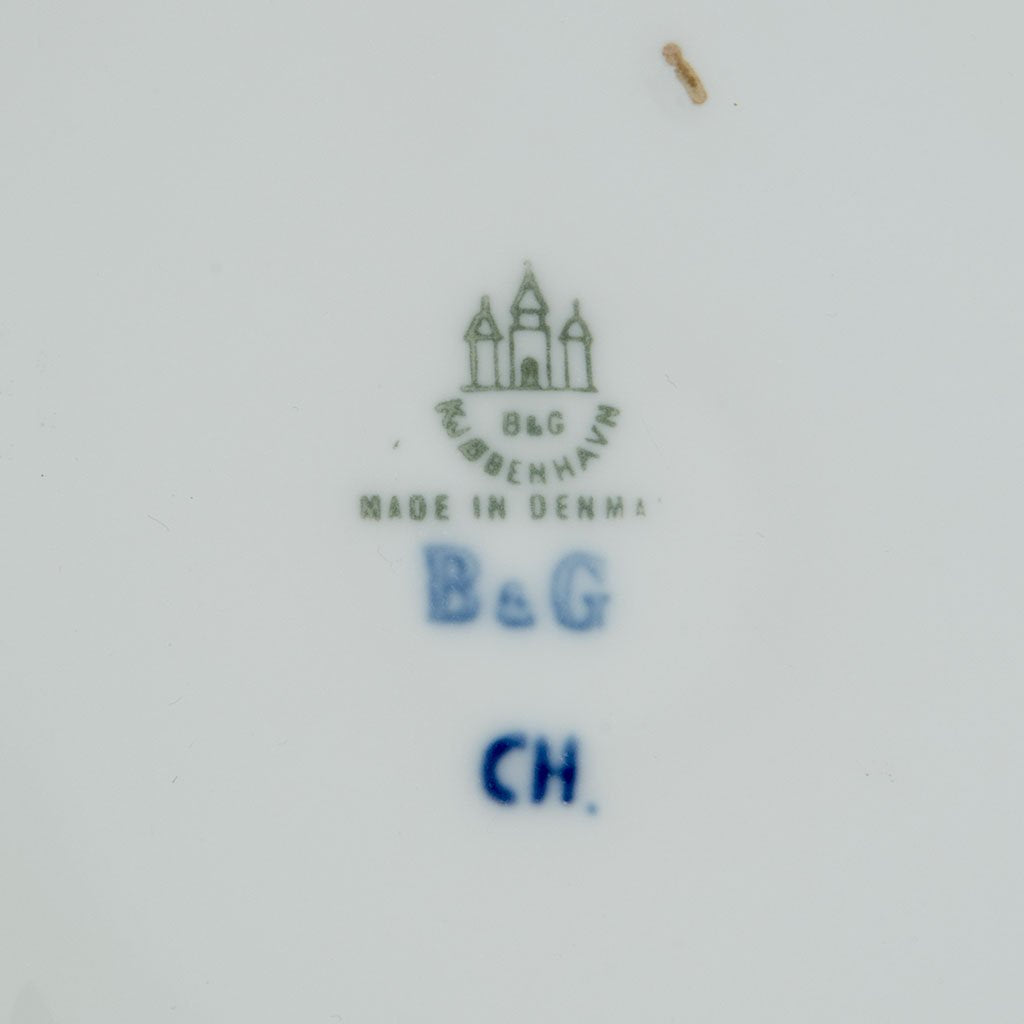 Porcelain marks on Erik Magnussen 930 Silver Bing and Groendahl Lamp, Copenhagen, Denmark, 1911