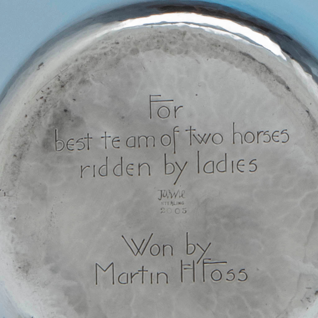 Presentation on Robert R. Jarvie Arts and Crafts Sterling Presentation Horse Trophy, Chicago, IL, 1913