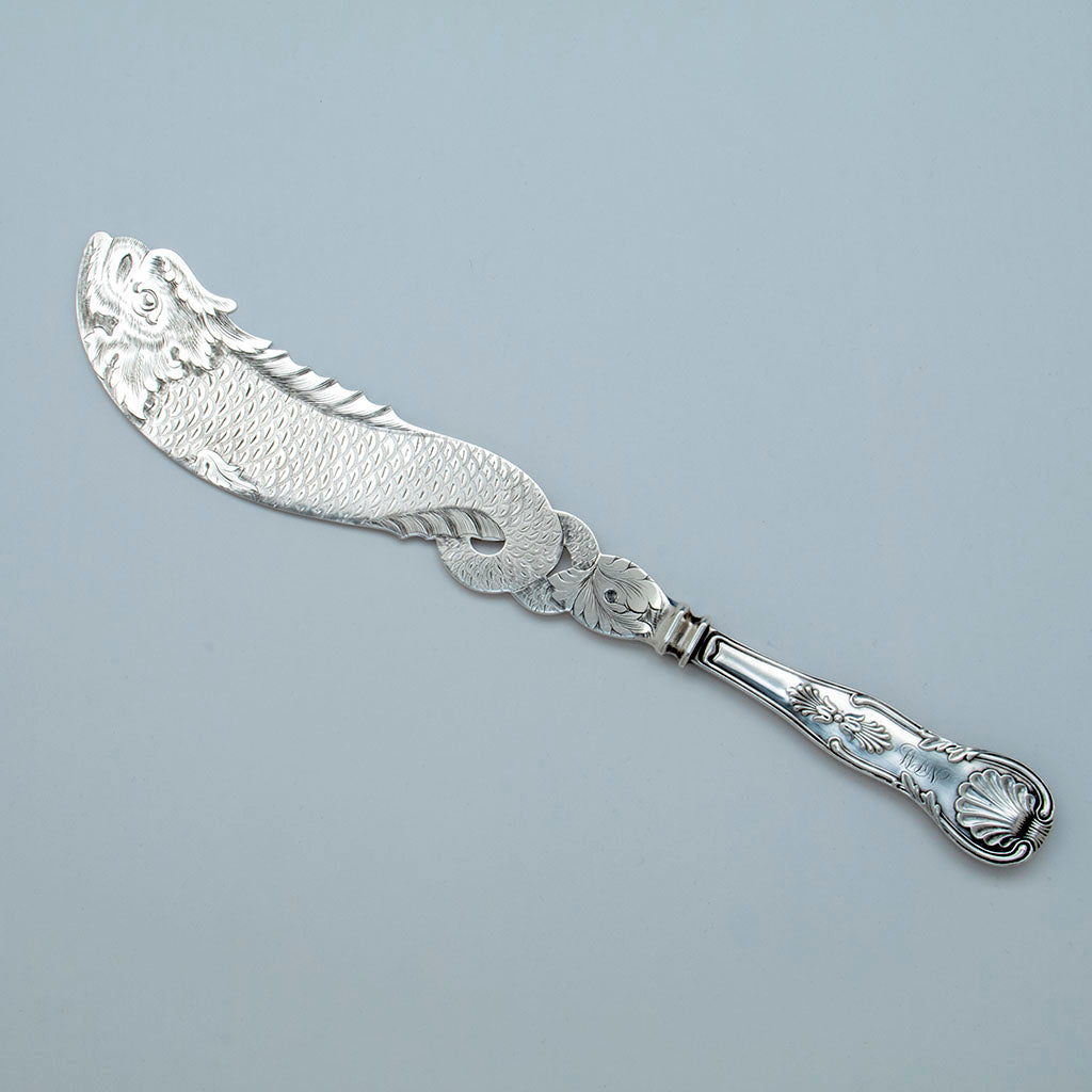 R and W Wilson ntique Coin Silver Fish Server, Philadelphia, PA, c. 1860