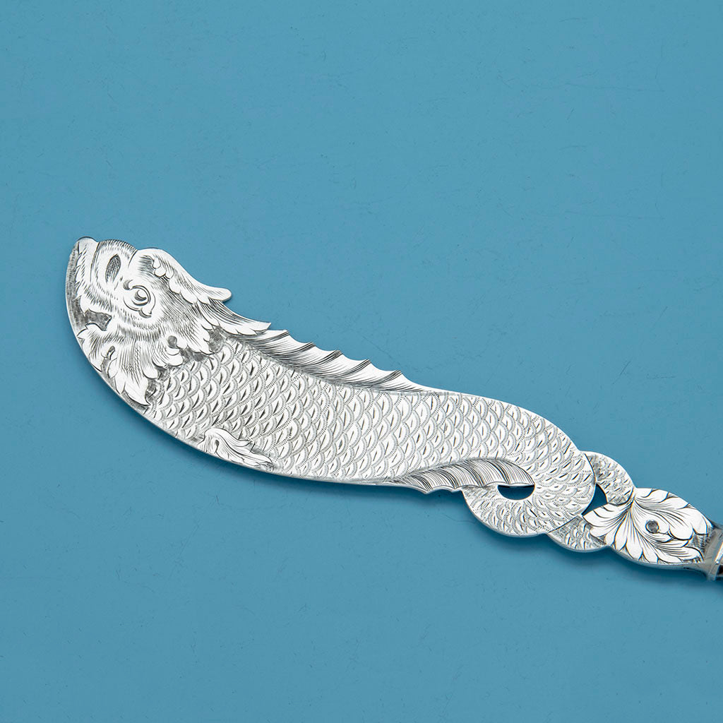 Blade to R and W Wilson ntique Coin Silver Fish Server, Philadelphia, PA, c. 1860