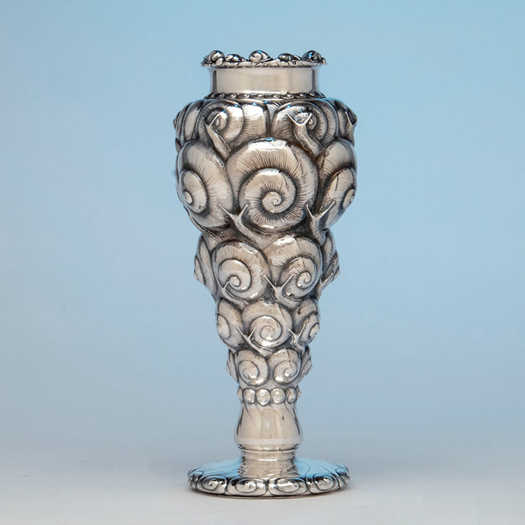 Tiffany &amp; Co - The &quot;Snail Vase&quot;, 1893 Columbian Exhibition Sterling Silver Vase, designed by John T. Curran, c. 1893