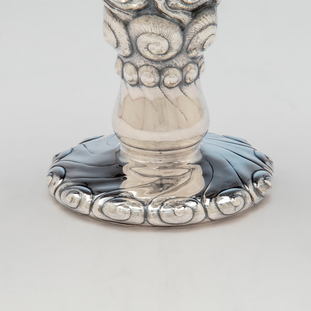 Base to Tiffany &amp; Co - The &quot;Snail Vase&quot;, 1893 Columbian Exhibition Sterling Silver Vase, designed by John T. Curran, c. 1893