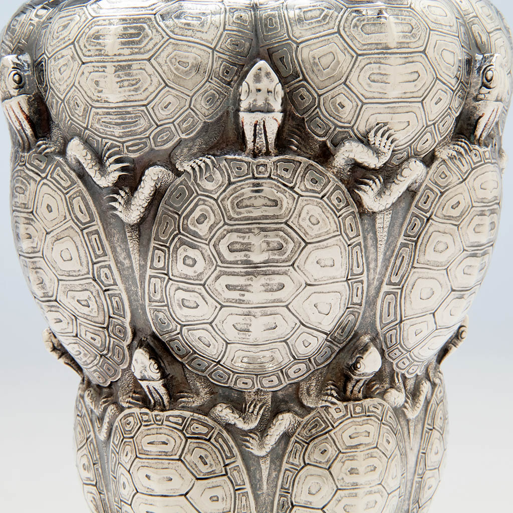 More terrapin details Tiffany &amp; Co: The &quot;Terrapin Vase&quot;, 1893 Columbian Exhibition Mixed Metal Sterling Silver Vase, designed by John T. Curran, c. 1893