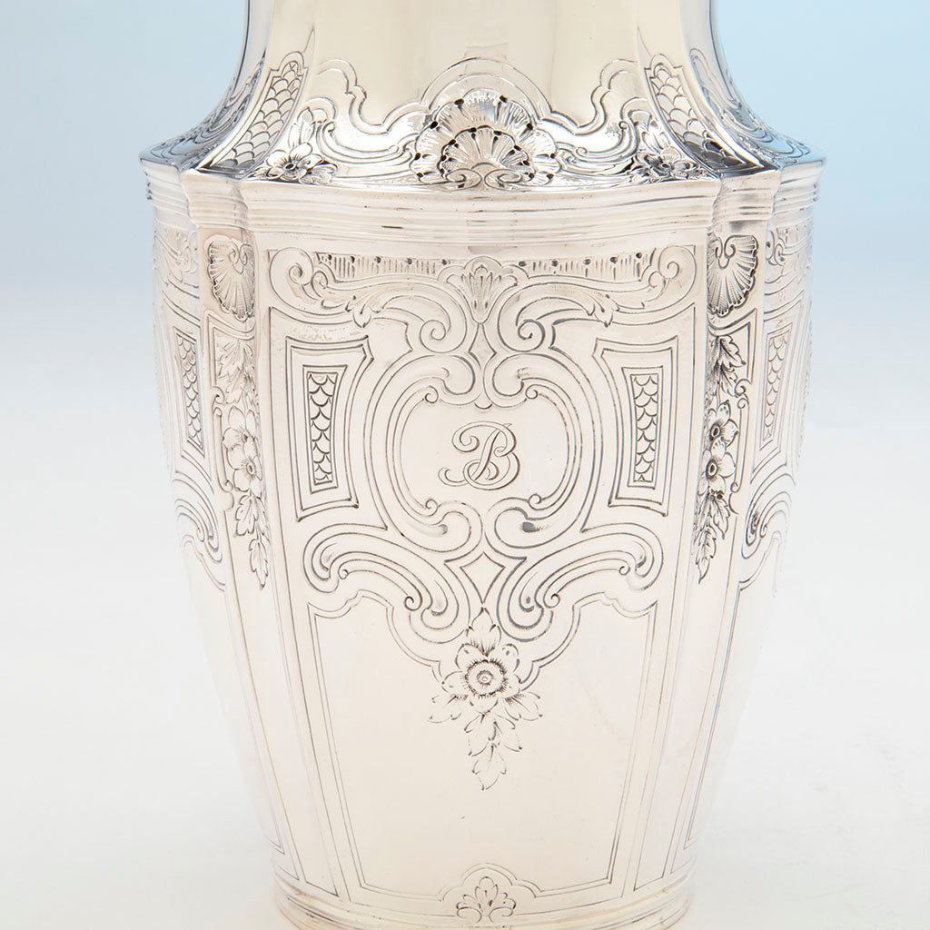 Monogram on Tiffany and Co. Antique Sterling Silver Pitcher, NYC, NY, c. 1910
