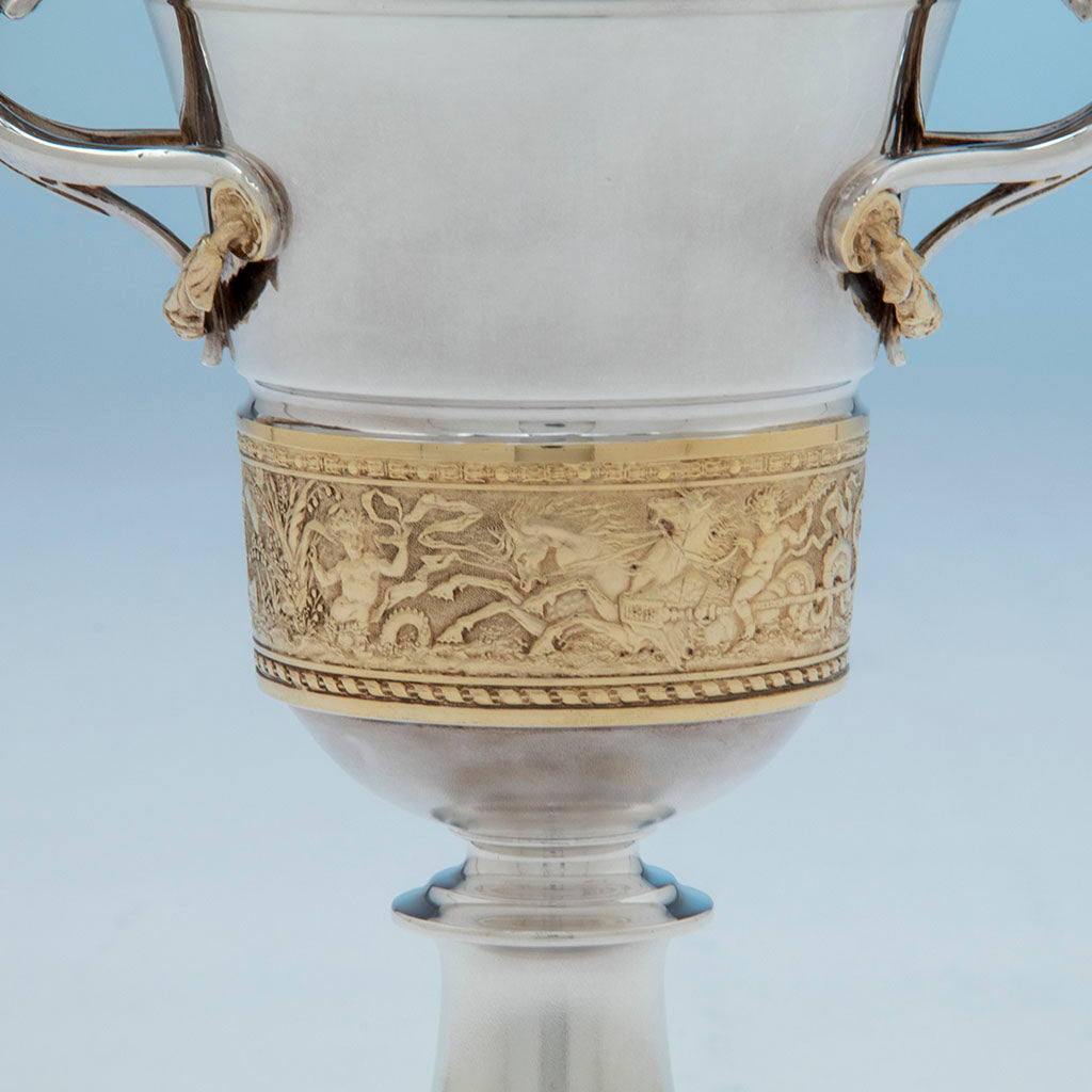 Band detail 2 of Gorham Antique Sterling Silver Celery Vase, Providence, RI, 1874