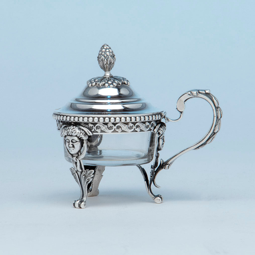 Baldwin and Co. Antique Coin Silver Mustard Pot, Newark, NJ, 1845-55