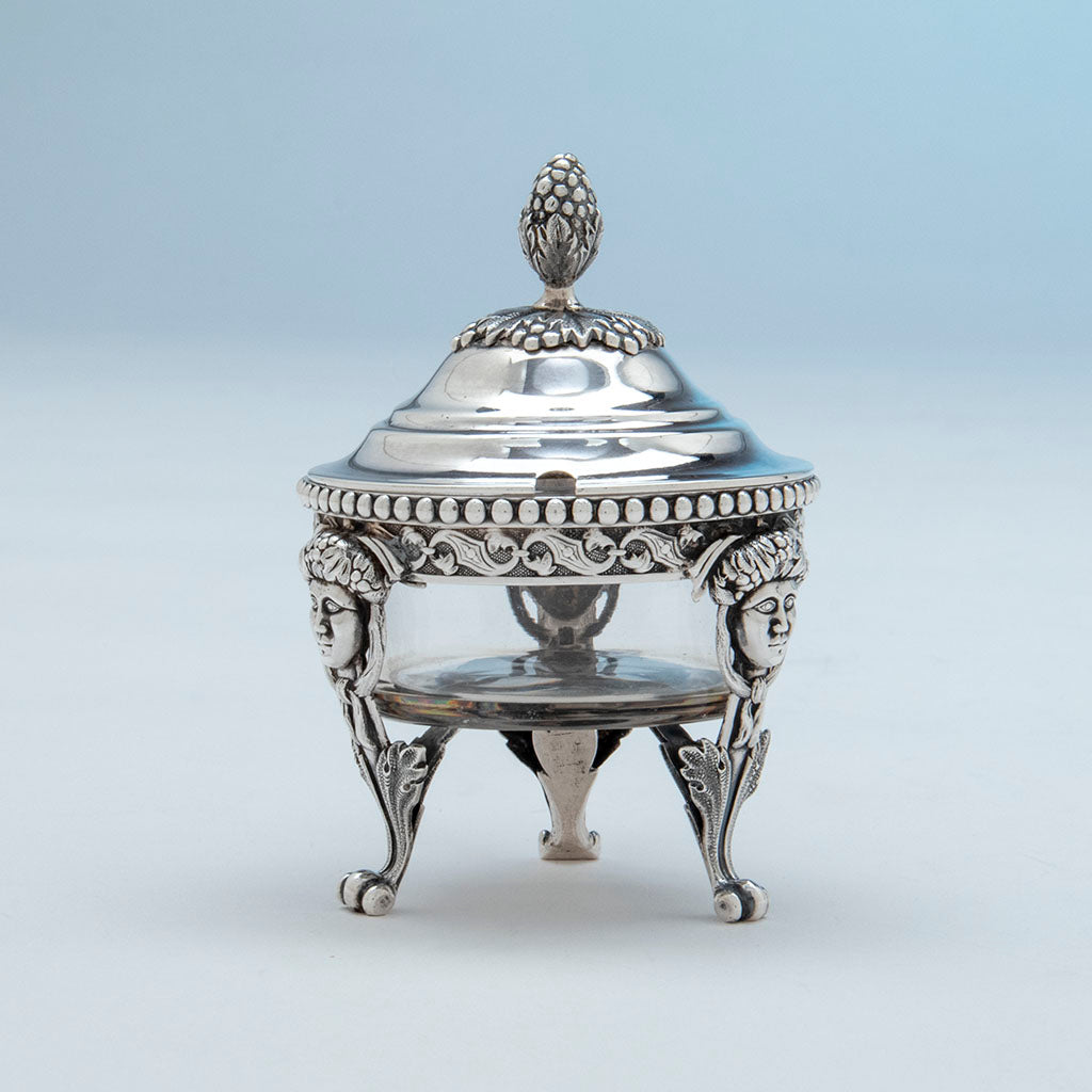 Front of Baldwin and Co. Antique Coin Silver Mustard Pot, Newark, NJ, 1845-55