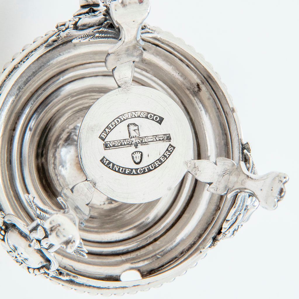 Marks on Baldwin and Co. Antique Coin Silver Mustard Pot, Newark, NJ, 1845-55