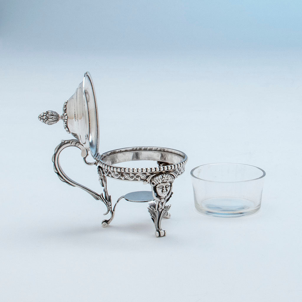Parts to Baldwin and Co. Antique Coin Silver Mustard Pot, Newark, NJ, 1845-55