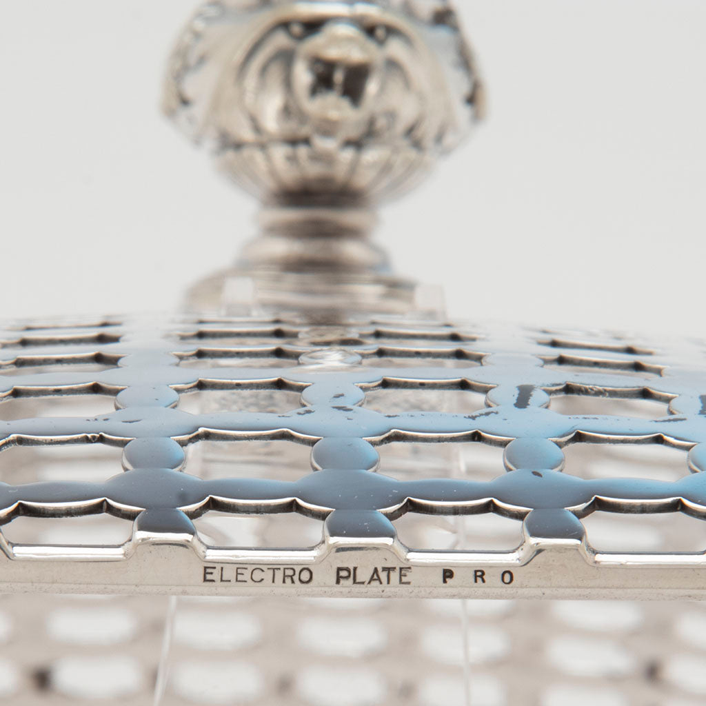 Marks on silverplate liner to Gorham Antique Sterling Silver Special Order Centerpiece, Providence, RI, 1918