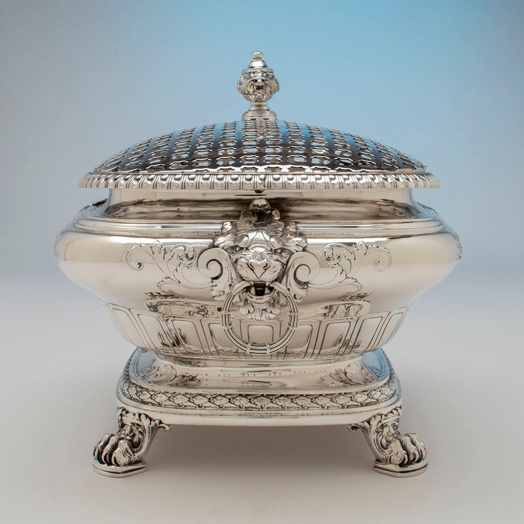 Side of Gorham Antique Sterling Silver Special Order Centerpiece, Providence, RI, 1918