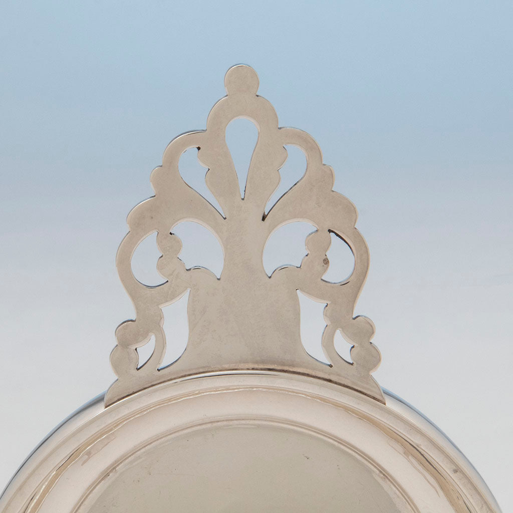 Handle to David Carlson Arts and Crafts Sterling Silver Porringer, Gardner, MA 1926