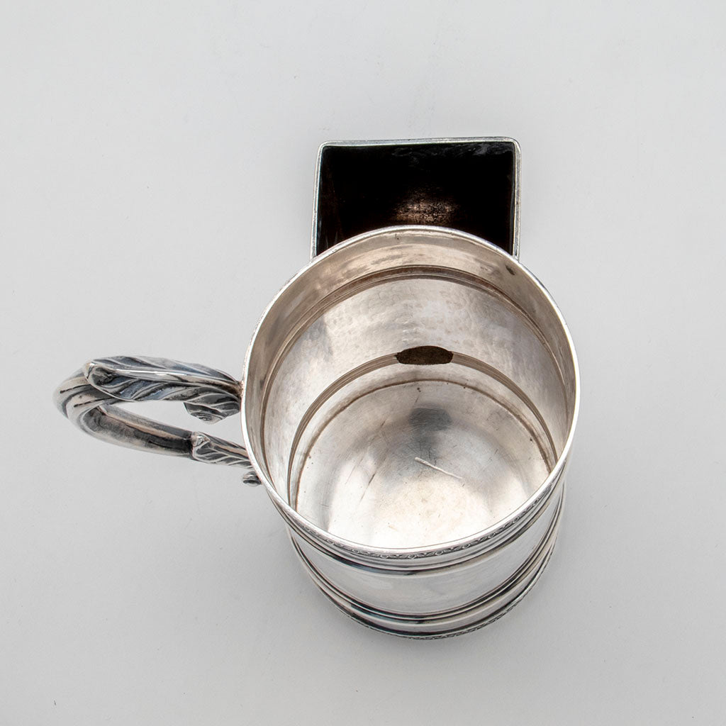 Interior of R &amp; W Wilson Antique coin Silver Shaving Mug, Philadelphia, PA, 1825-46