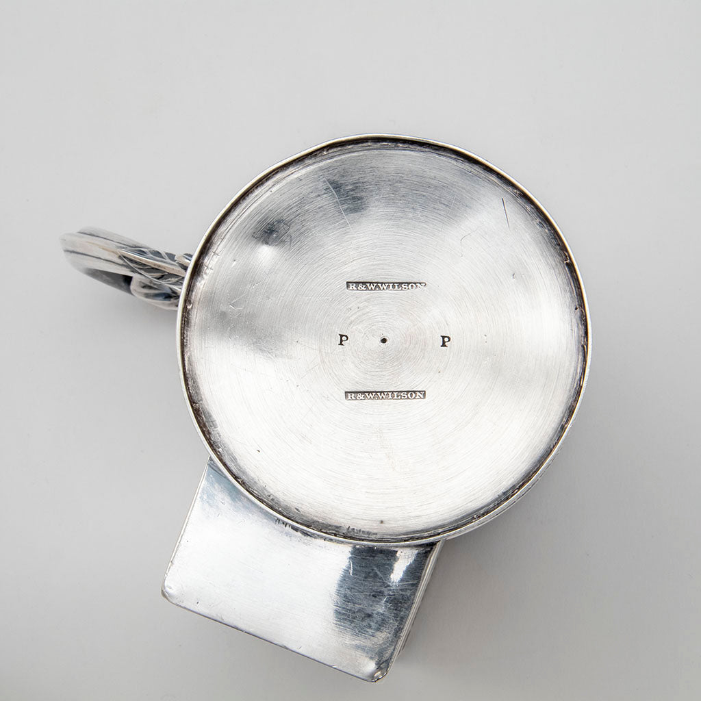 Marks on R &amp; W Wilson Antique coin Silver Shaving Mug, Philadelphia, PA, 1825-46