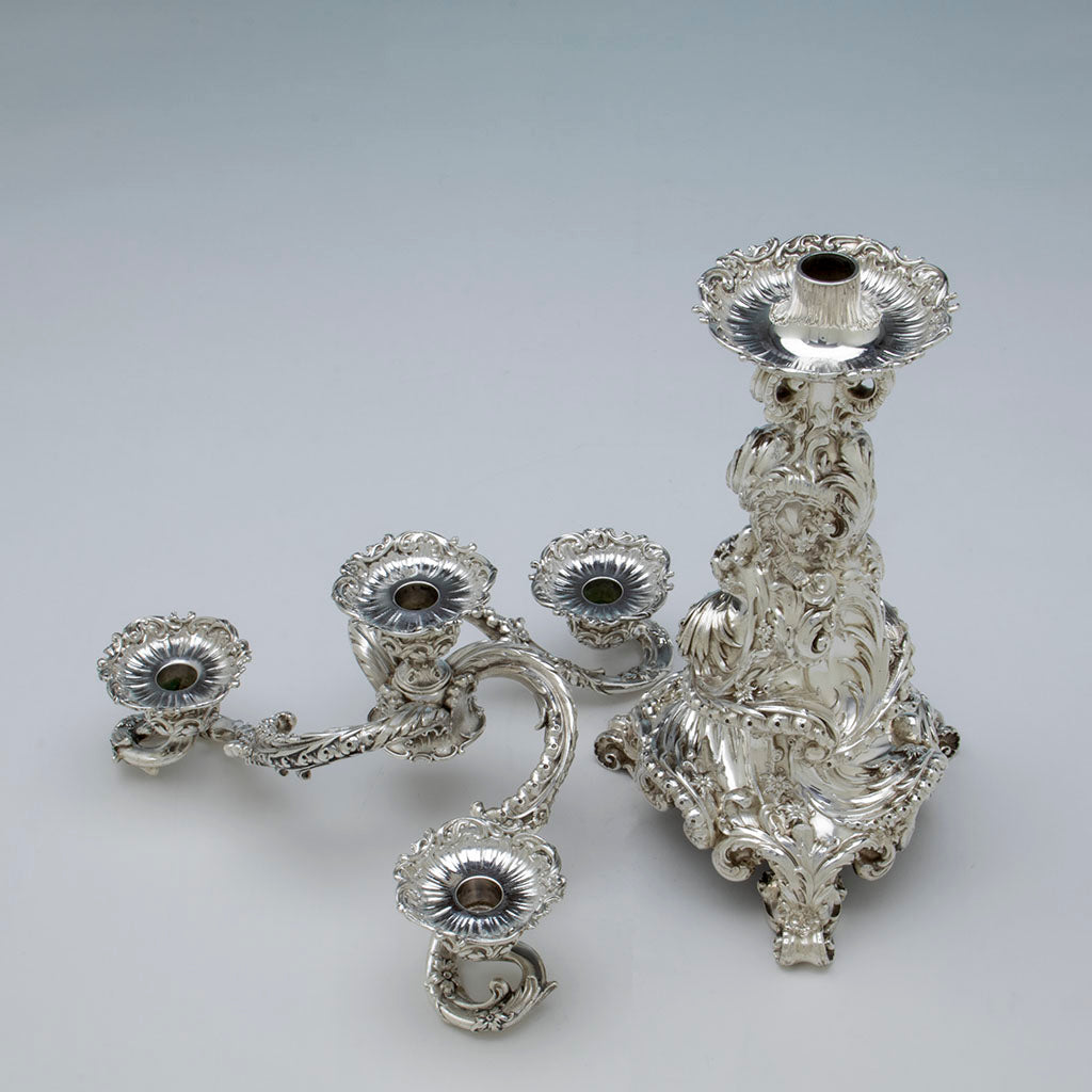 Pair of Whiting Antique Sterling 4-light Candelabra (attr