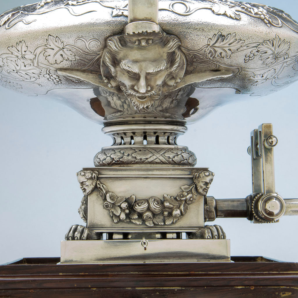 Base to Obadiah Rich Antique Silver Classical Kettle, Boston, MA, c. 1840