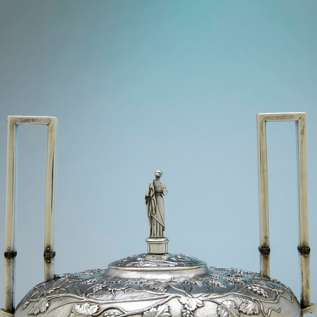 Reverse of figure on Obadiah Rich Silver Classical Kettle, Boston, MA, c. 1840