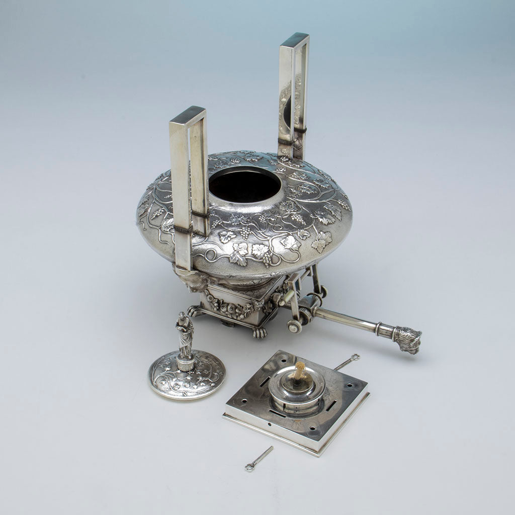 Parts to Obadiah Rich Antique Silver Classical Kettle, Boston, MA, c. 1840