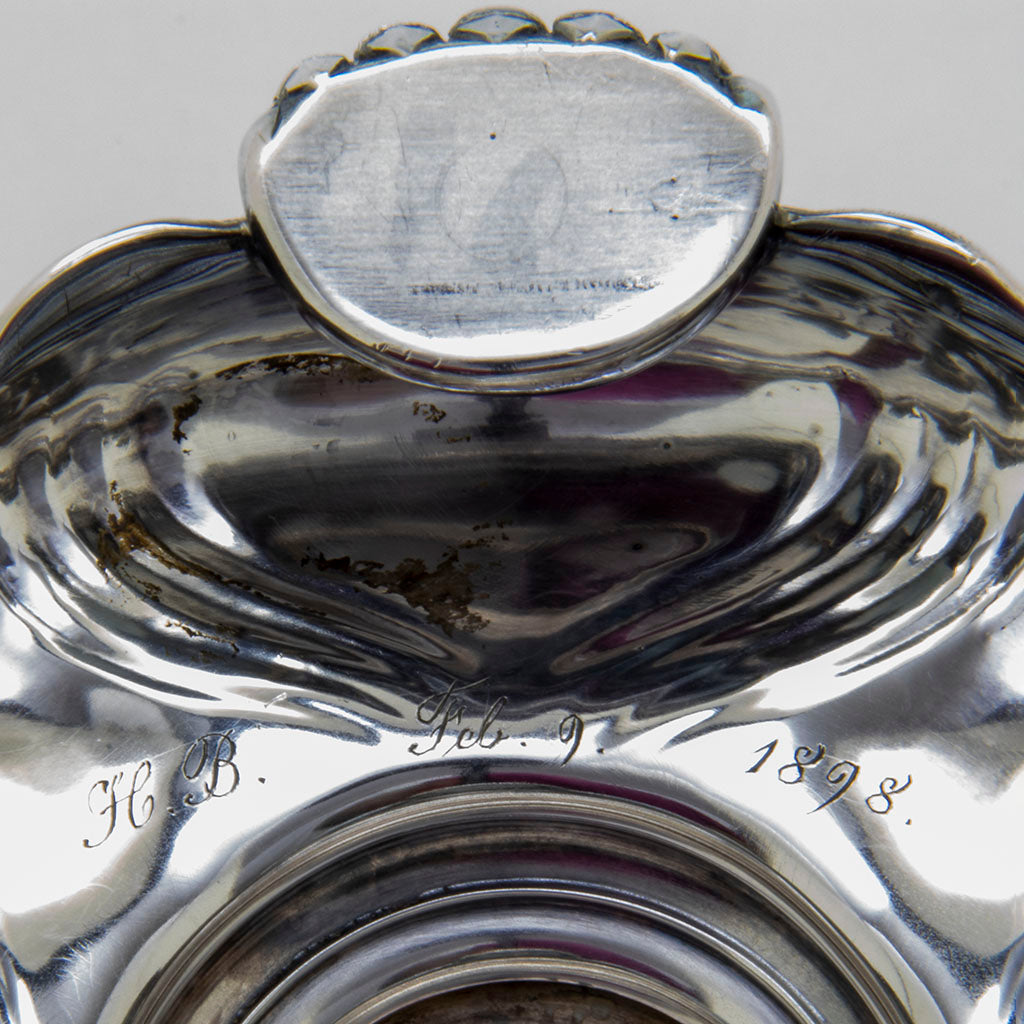 Inscription on Tiffany &amp; Co Set of 4 Antique Sterling Candlesticks, NYC, NY, 1898