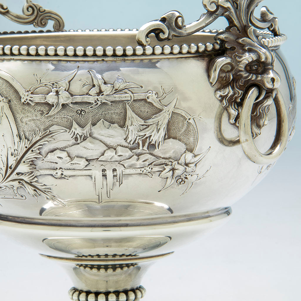 Scene 1 detail of Gorham Coin Silver Early Ice Bowl, Providence, RI, c. 1860