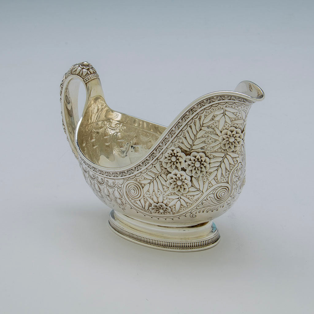 Detail of Tiffany Antique Sterling Silver Aesthetic Movement Sauce/ Gravy Boat, NYC, NY, c. 1875