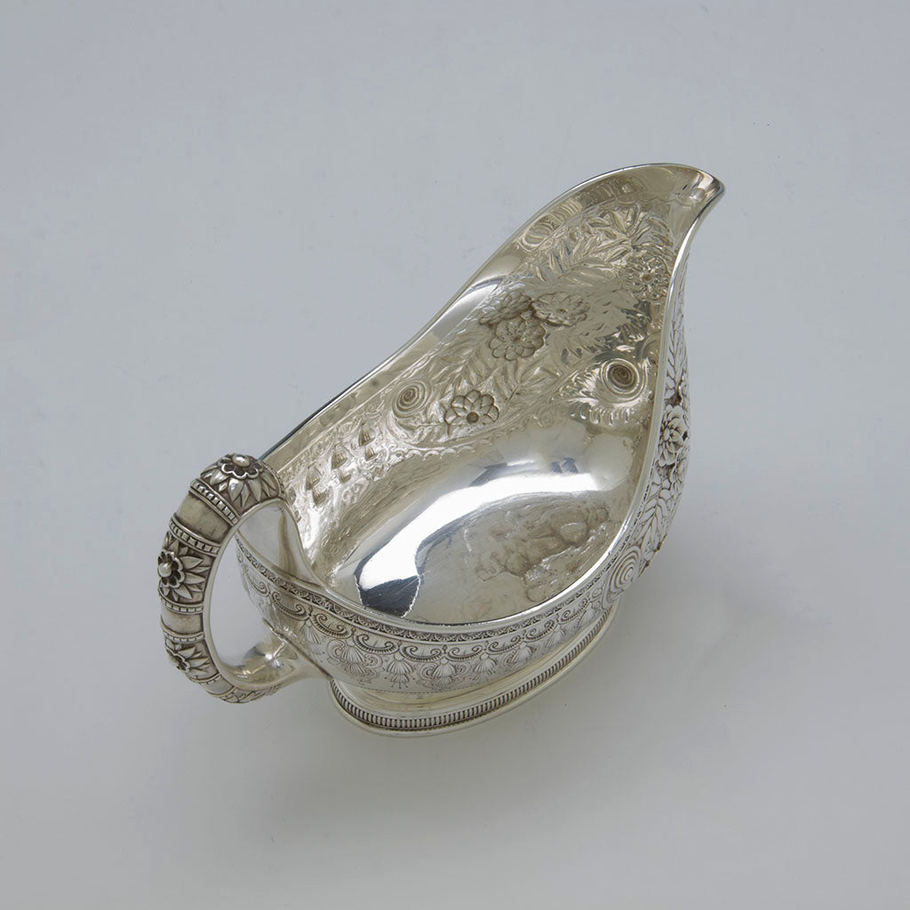 Interior of Tiffany Antique Sterling Silver Aesthetic Movement Sauce/ Gravy Boat, NYC, NY, c. 1875