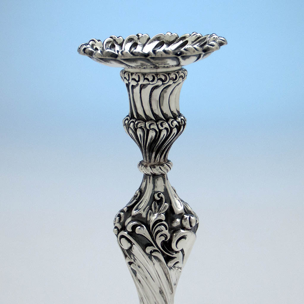 Socle to Howard &amp; Co Antique Sterling Silver Candlesticks, New York, 1896, set of 4