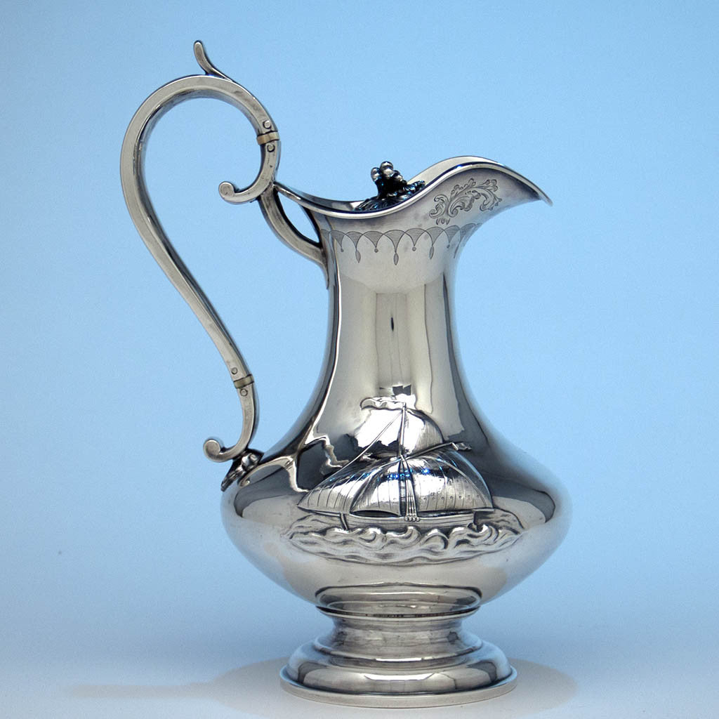 Antique Edwardian Period English Silver Plated Hot Water Jug