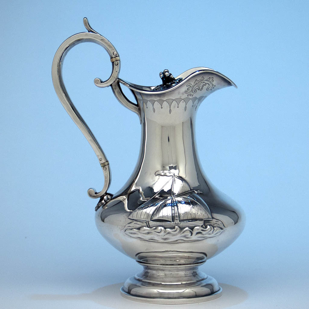 Reverse of Richard Sawyer Irish Antique Sterling Silver Covered Hot Beverage Jug, Dublin, 1833/34