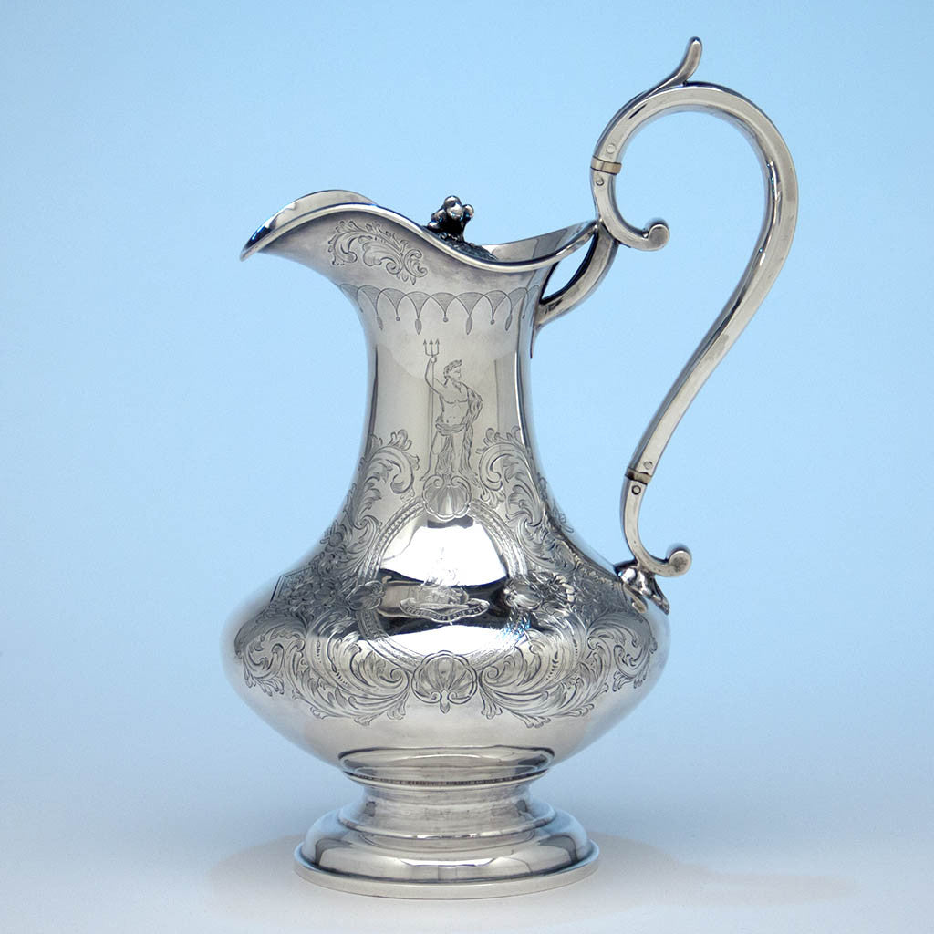 Richard Sawyer Irish Antique Sterling Silver Covered Hot Beverage Jug, Dublin, 1833/34