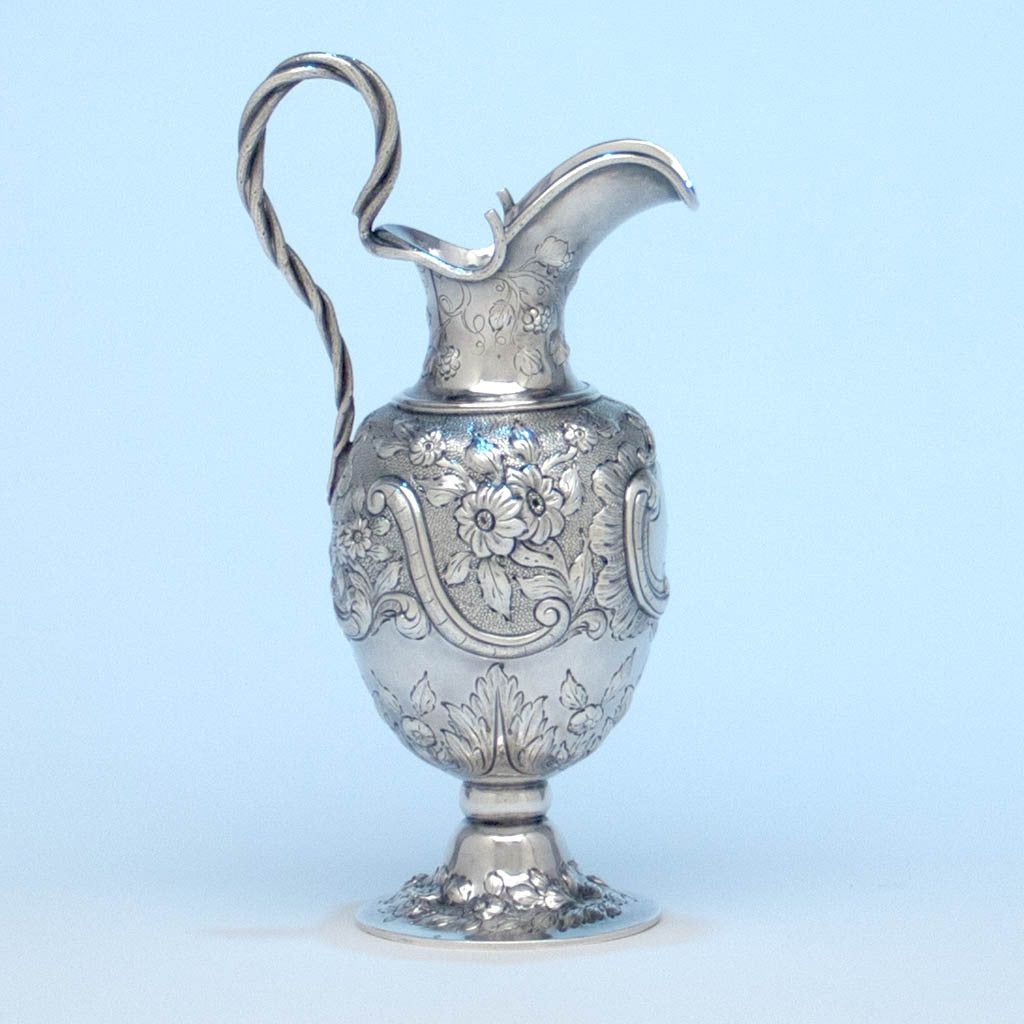 Obiadiah Rich Antique Sterling Silver Cream Jug, Boston, MA, c. 1840
