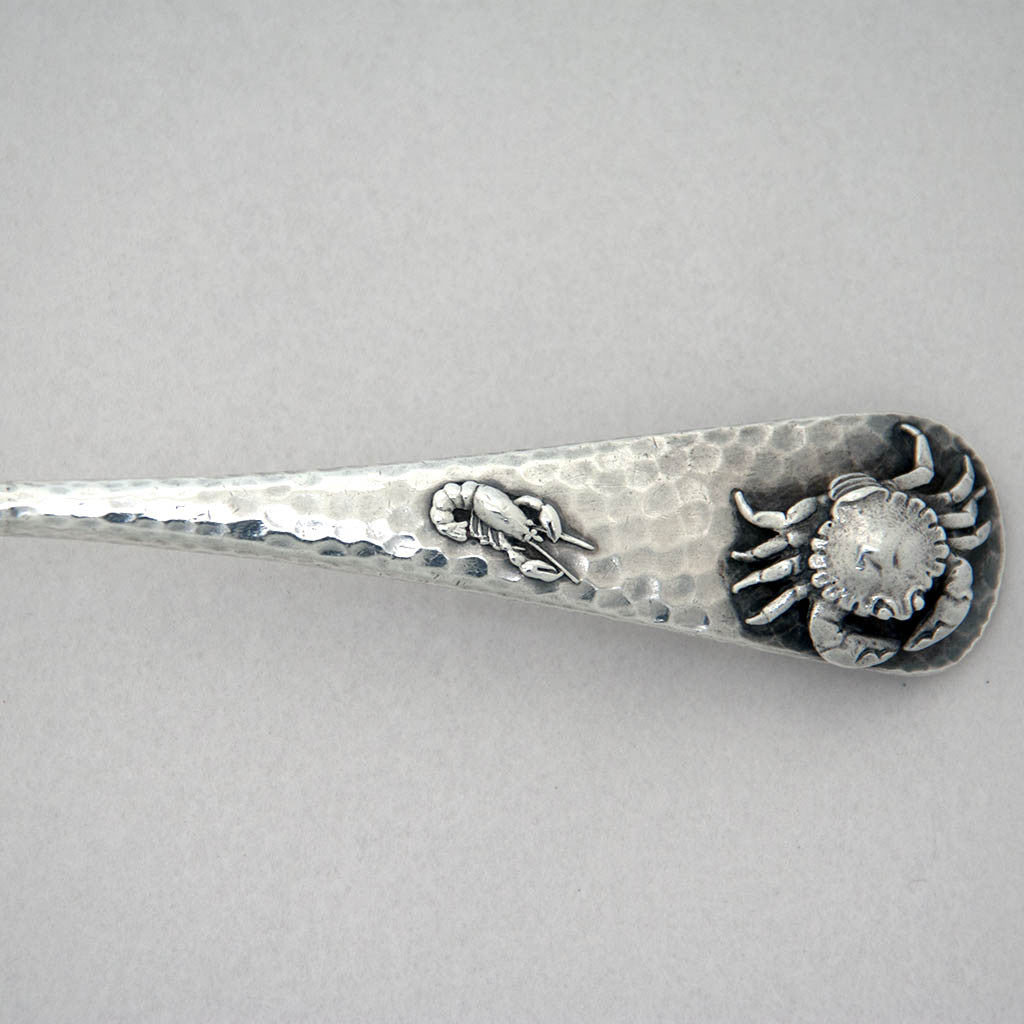 Spoon handle to Gorham Antique Sterling Silver Salad Set with Applied Crabs, Providence, RI, c. 1880